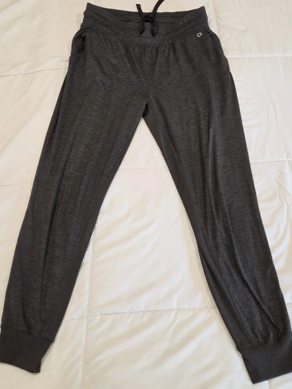 GapFit Brushed Tech Jersey Drawstring Jogger Pants Heather Charcoal Grey M